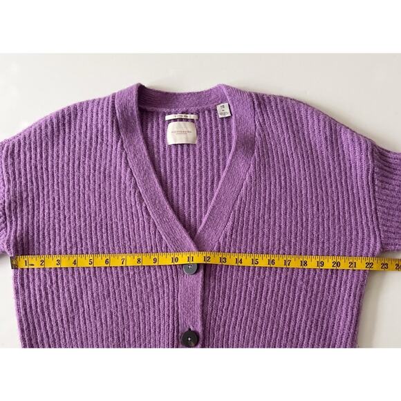 Scotch And Soda Sweater Cardigan Women M Purple Fuzzy Wool Alpaca Blend Boxy - Picture 6 of 11